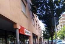 Cadono pezzi di intonaco, transennato un tratto di ciclabile in via Guido Fassi