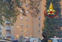 Vigili del fuoco in azione in via Montecarlo dove una panda ha preso fuoco