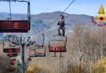 I vigili del fuoco si addestrano sul Cimone