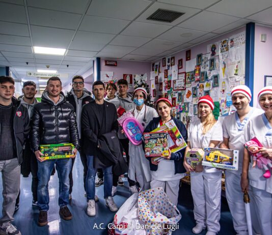 L’Ac Carpi in visita ai piccoli ricoverati del Reparto di Pediatria dell’Ospedale Ramazzini