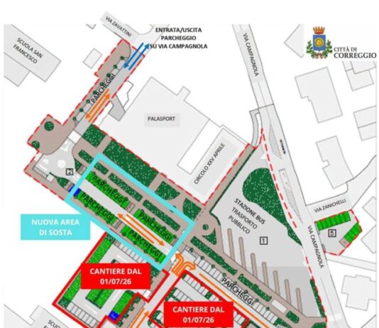A Correggio riorganizzati i parcheggi nella zona di piazzale 2 Agosto