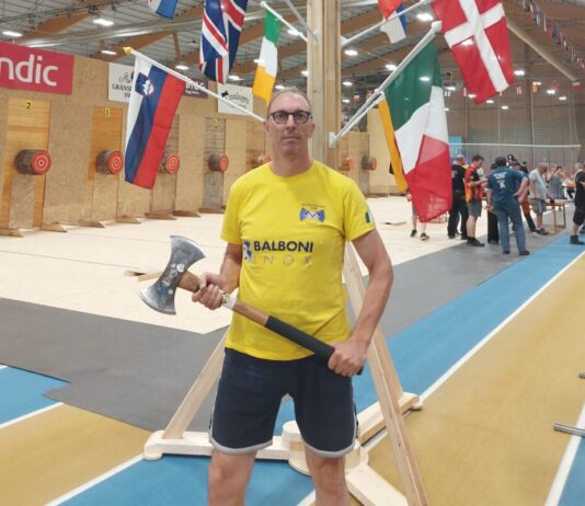 L’impresa di Giuliano Balboni ai Mondiali di ascia doppia in Svezia